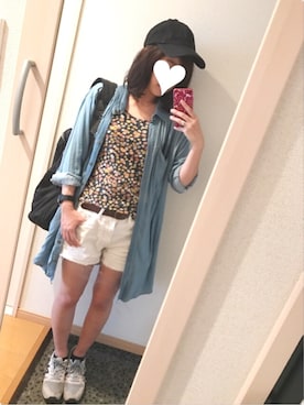 「花柄タンクトップ」｜y.mさん（レディース・159cm）の夏コーディネート