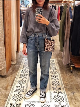 「ハイウエストストレートジーンズ」｜メイさん（レディース・158cm）の春コーディネート