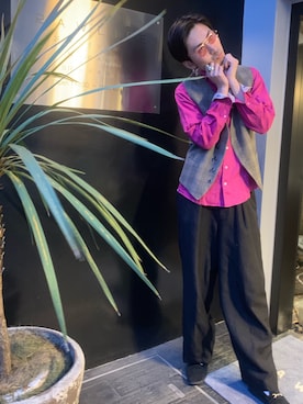 熊さん（メンズ・184cm）の春コーディネート