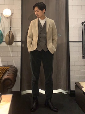 「Giab's（ジャブス）のアイテム」を使った、熊さん（メンズ・184cm）の秋コーディネート