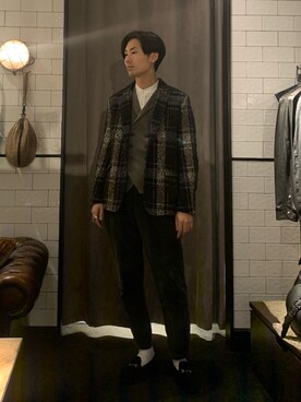 「Giab's（ジャブス）のアイテム」を使った、熊さん（メンズ・184cm）の秋コーディネート