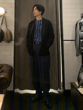 「TRANSIT（トランジット）のアイテム（ジャケット/アウター）」を使った、熊さん（メンズ・184cm）の冬コーディネート