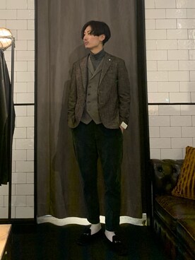 「Giab's（ジャブス）のアイテム」を使った、熊さん（メンズ・184cm）の冬コーディネート