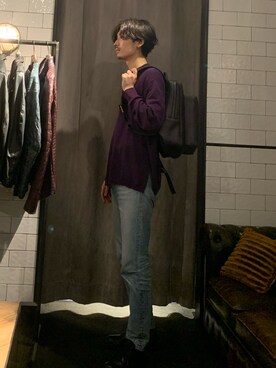 熊さん（メンズ・184cm）の春コーディネート