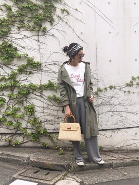 「TODAYFUL（トゥデイフル）のアイテム（トレンチコート）」を使った、Piさん（レディース・165cm）の春コーディネート