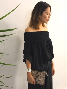 「TODAYFUL（トゥデイフル）のアイテム（つなぎ/オールインワン）」を使った、Piさん（レディース・165cm）の夏コーディネート