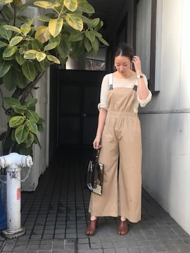 「TODAYFUL（トゥデイフル）のアイテム（オールインワン・サロペット）」を使った、Piさん（レディース・165cm）の冬コーディネート