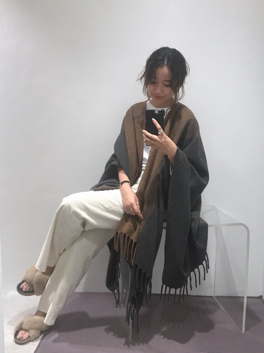 「VINTAGE、TODAYFUL、autumn、秋のコーデ、カジュアル」｜「TODAYFULのパイピングウールガウン（その他アウター、その他）」を使った、Piさん（レディース・165cm）の秋コーディネートの1枚目の写真
