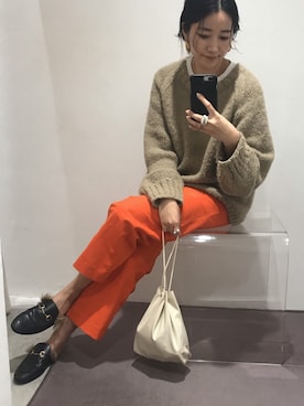 「アイテム（スリッポン）」を使った、Piさん（レディース・165cm）の冬コーディネート