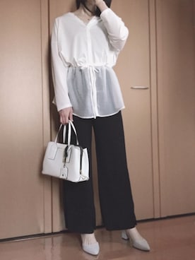 「アイテム（パンプス、グレー系）」を使った、cen1000さん（レディース・163cm）の春コーディネート