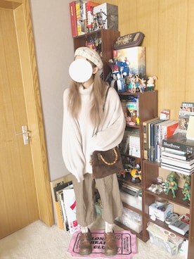 「Supreme.La.La.（シュープリームララ）のアイテム（ニット/セーター）」を使った、リナさん（レディース・163cm）の冬コーディネート