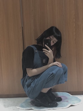 「:CHOCOOLATEのアイテム（オールインワン・サロペット）」を使った、リナさん（レディース・163cm）の春コーディネート