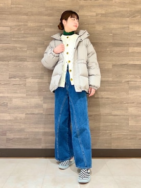 「ALLIED FEATHER+DOWN（アライドフェザーダウン）のアイテム（ジャケット/アウター）」を使った、むかいさん（レディース・163cm）の秋コーディネート