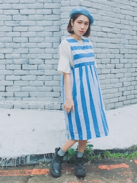 「planet（planet）のアイテム（ワンピース/ドレス）」を使った、劉桂彣さん（レディース・160cm）の春コーディネート