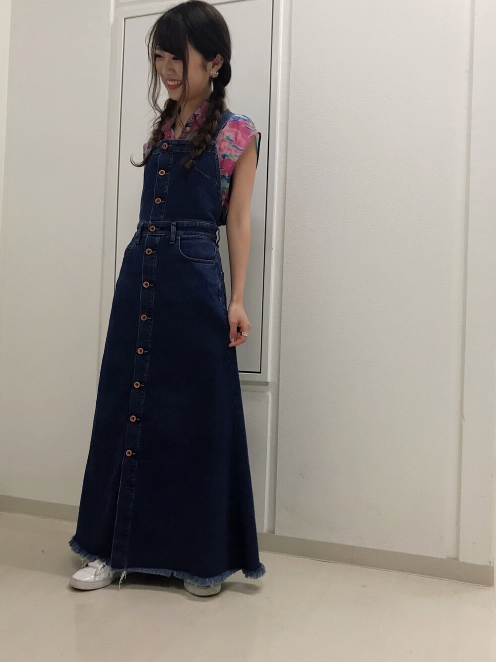 「Diesel、ワンピース、デニム」｜「DIESELのアイテム（トップス、その他）」を使った、ぽんさん（レディース・157cm）の春コーディネートの1枚目の写真