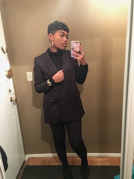 「Blackfashion」｜Basiaさん（レディース・173cm）の冬コーディネート
