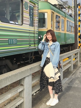 「travel」｜「アイテム（スカート）」を使った、Tengさん（レディース・166cm）の春コーディネート