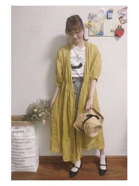 「note et silence （ノートエシロンス）のアイテム（ワンピース/ドレス）」を使った、Fuukaさん（レディース・165cm）の春コーディネート