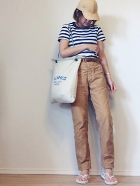 「OLD NAVY（オールドネイビー）のアイテム（ビーチサンダル）」を使った、ai*さん（レディース・165cm）の夏コーディネート