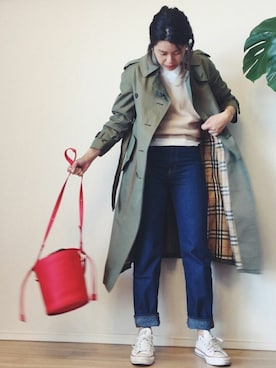 「JW Anderson（ジェイダブリューアンダーソン）のアイテム（ショルダーバッグ）」を使った、ai*さん（レディース・165cm）の春コーディネート