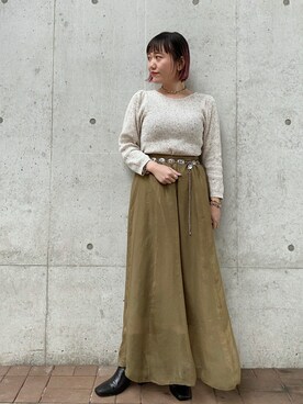 mikako zennoさんの「シャイニーシフォンフレアスカート」を使ったコーディネート