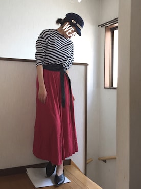 「マリンコーデ」｜「アイテム（バレエシューズ）」を使った、asaMi◡̈⃝⋆*さん（レディース・162cm）の夏コーディネート
