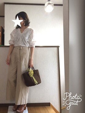 「タッセルイヤリング」｜asaMi◡̈⃝⋆*さん（レディース・162cm）の春コーディネート