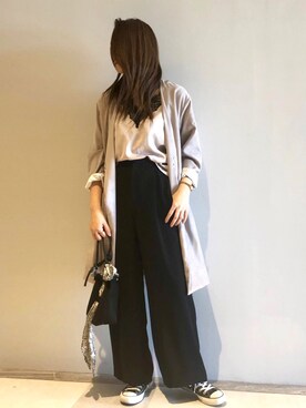 「RIVEDROITE」｜「アイテム（その他アウター）」を使った、なみさん（レディース・161cm）の冬コーディネート