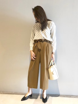 「RIVEDROITE」｜「アイテム（スリッポン）」を使った、なみさん（レディース・161cm）の春コーディネート