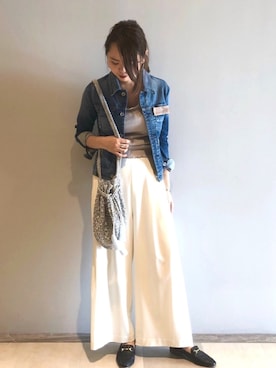 「YANUK（ヤヌーク）のアイテム（ジャケット/アウター）」を使った、なみさん（レディース・161cm）の春コーディネート