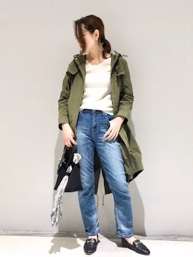 「RIVEDROITE」｜「アイテム（その他アウター）」を使った、なみさん（レディース・161cm）の春コーディネート