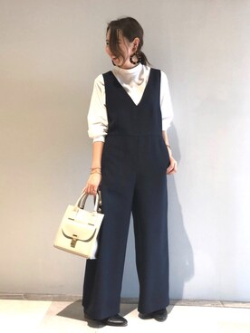 「RIVEDROITE」｜「アイテム（サロペット/オーバーオール）」を使った、なみさん（レディース・161cm）の春コーディネート
