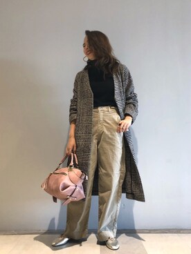 「RIVEDROITE」｜「アイテム（ノーカラージャケット）」を使った、なみさん（レディース・161cm）の秋コーディネート