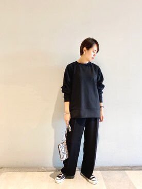 「RIVEDROITE」｜「アイテム（スウェット）」を使った、なみさん（レディース・161cm）の夏コーディネート