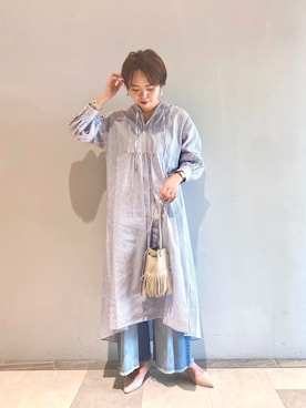 「RIVE DROITE（リヴドロワ）のニュアンスモチーフイヤリング（イヤリング）」を使った、なみさん（レディース・161cm）の冬コーディネート