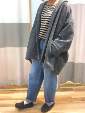 「ゆるカジ」｜「アイテム（ジャケット/アウター）」を使った、nariさん（レディース・157cm）の秋コーディネート