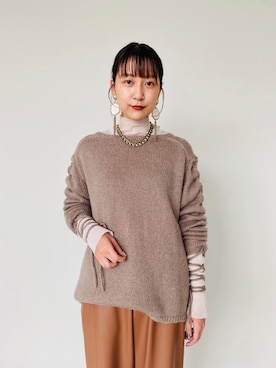 「アイテム（イヤリング）」を使った、大木さん（レディース・159cm・20代）の冬コーディネート