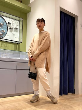 「FILA」｜大木さん（レディース・159cm）の冬コーディネート