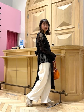 「Champion」｜「アイテム（スウェットパンツ）」を使った、大木さん（レディース・159cm）の春コーディネート