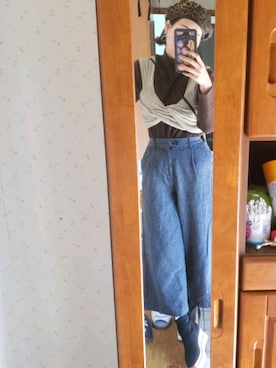 「厚底ブーツ」｜「アイテム（その他トップス）」を使った、miさん（レディース・163cm）の秋コーディネート