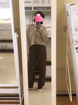 「AMAIL（アマイル）のアイテム（帽子）」を使った、miさん（レディース・163cm）の冬コーディネート