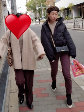 「AMAIL（アマイル）のアイテム（帽子）」を使った、miさん（レディース・163cm）の冬コーディネート