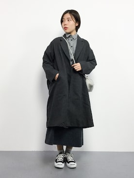 「Samansa Mos2（サマンサ モスモス）のアイテム（チェスターコート）」を使った、 おかきさん（レディース・155cm）の秋コーディネート