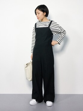「BEAMS LIGHTS（ビームスライツ）のアイテム（オールインワン・サロペット）」を使った、 おかきさん（レディース・155cm）の冬コーディネート