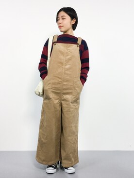 「united arrows」｜「アイテム（オールインワン・サロペット）」を使った、 おかきさん（レディース・155cm）の冬コーディネート