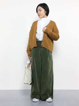 「eiπe （イーペ）のアイテム（パンツ）」を使った、 おかきさん（レディース・155cm）の冬コーディネート