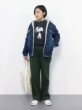 「HVC（エイチブイシー）のアイテム（ジャケット/アウター）」を使った、 おかきさん（レディース・155cm）の冬コーディネート