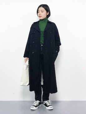「PAR ICI（パーリッシィ）のアイテム（トレンチコート）」を使った、 おかきさん（レディース・155cm）の冬コーディネート