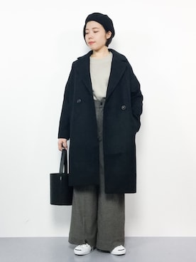 「LEPSIM（レプシィム）の5Gボリュームガラスリーブプルオーバー　773056（ニット/セーター）」を使った、 おかきさん（レディース・155cm）の冬コーディネート