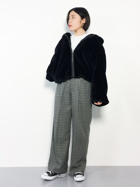 「Another Edition（アナザーエディション）のアイテム（その他アウター）」を使った、 おかきさん（レディース・155cm）の冬コーディネート